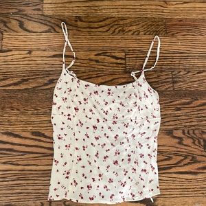 Reformation corset tank cream floral